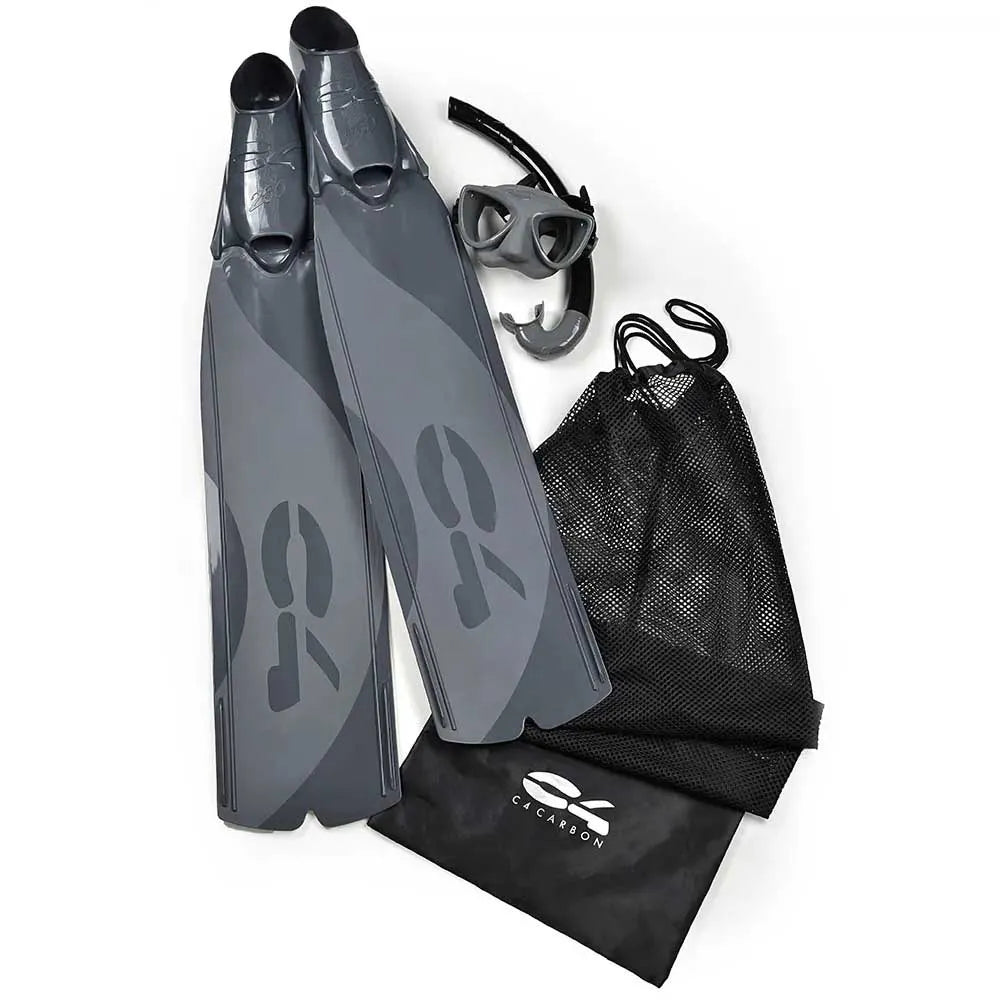 C4 Predator+Plasma XL+Mistral Soft+Mesh Bag freediving set